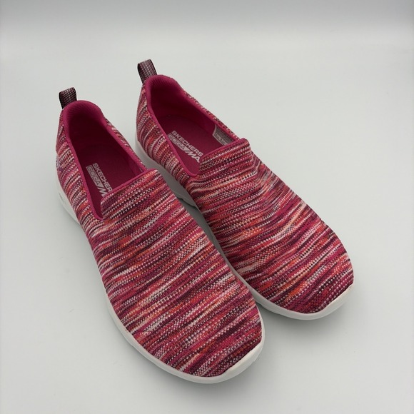 Skechers Shoes - Skechers Go Walk GoGa Max Sneakers Women's 6.5 Pink Multi Striped Slip On Casual